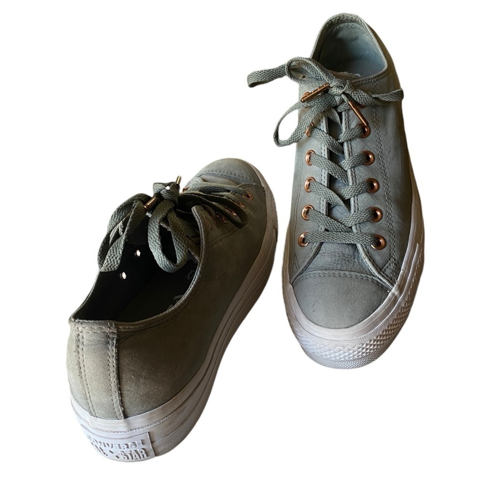 CHUCK TAYLOR NUBUCK LEATHER ALL-STAR CONVERSE PLATFORM Sneakers Low Dark Stucco…